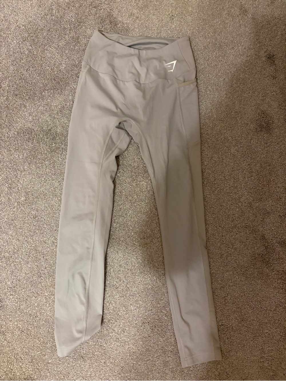 Gymshark Girls Light Gray High-Waist Performance Leggings